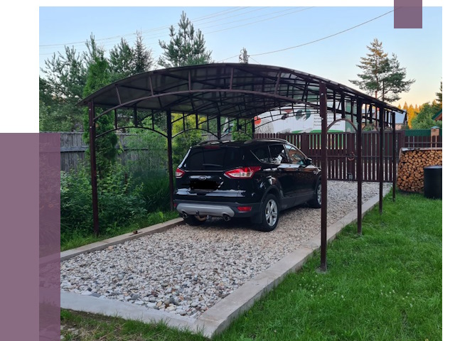 Навесы для автомобиля в Печоре от 13084 руб.  | ПРОЛЁТ-Пчр