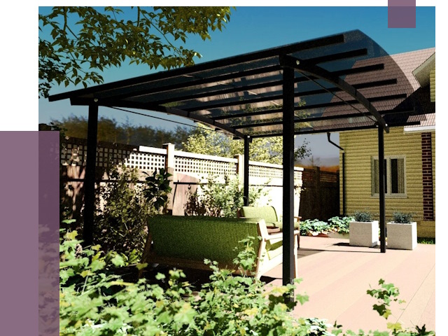 Навесы для террасы в Печоре от 12982 руб. под ключ | ПРОЛЁТ-Пчр