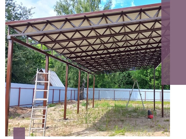 Односкатные навесы под ключ в Печоре — изготовление и монтаж