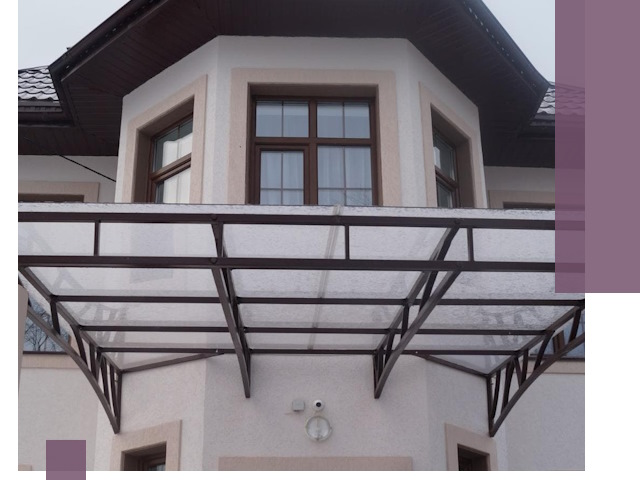 Козырьки из поликарбоната под ключ в Печоре