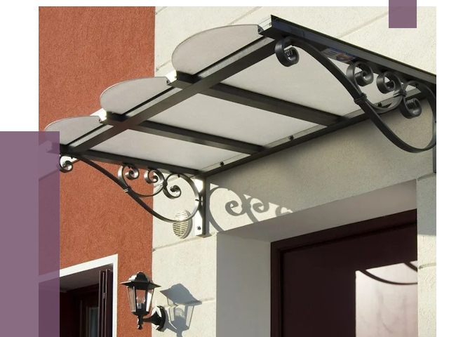 Односкатные козырьки в Печоре от 8349 руб.  | ПРОЛЁТ-Пчр