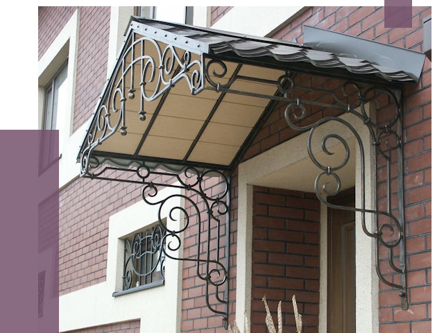 Двускатные козырьки в Печоре под ключ от 12728 руб.