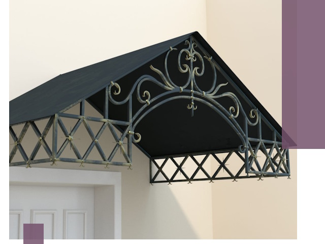 Двускатные металлические козырьки под ключ в Печоре